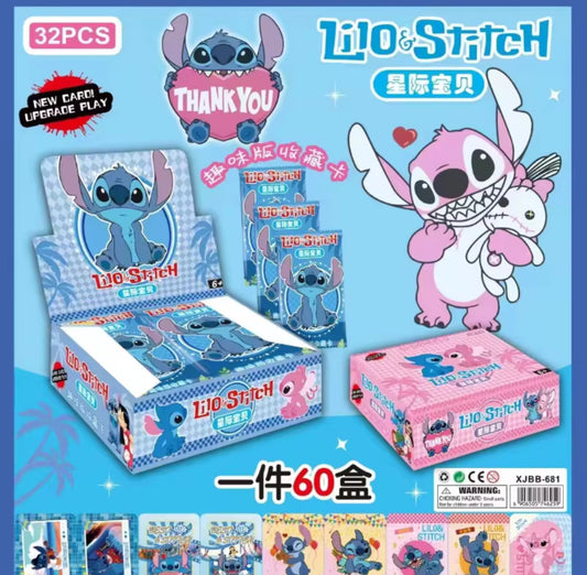 160 Pcs Lilo & Stitch Box Of Cards - Cute Cartoon Stitch Angel Character Card Fun Collection Card Children Toy Gift - 32 Individual Packs