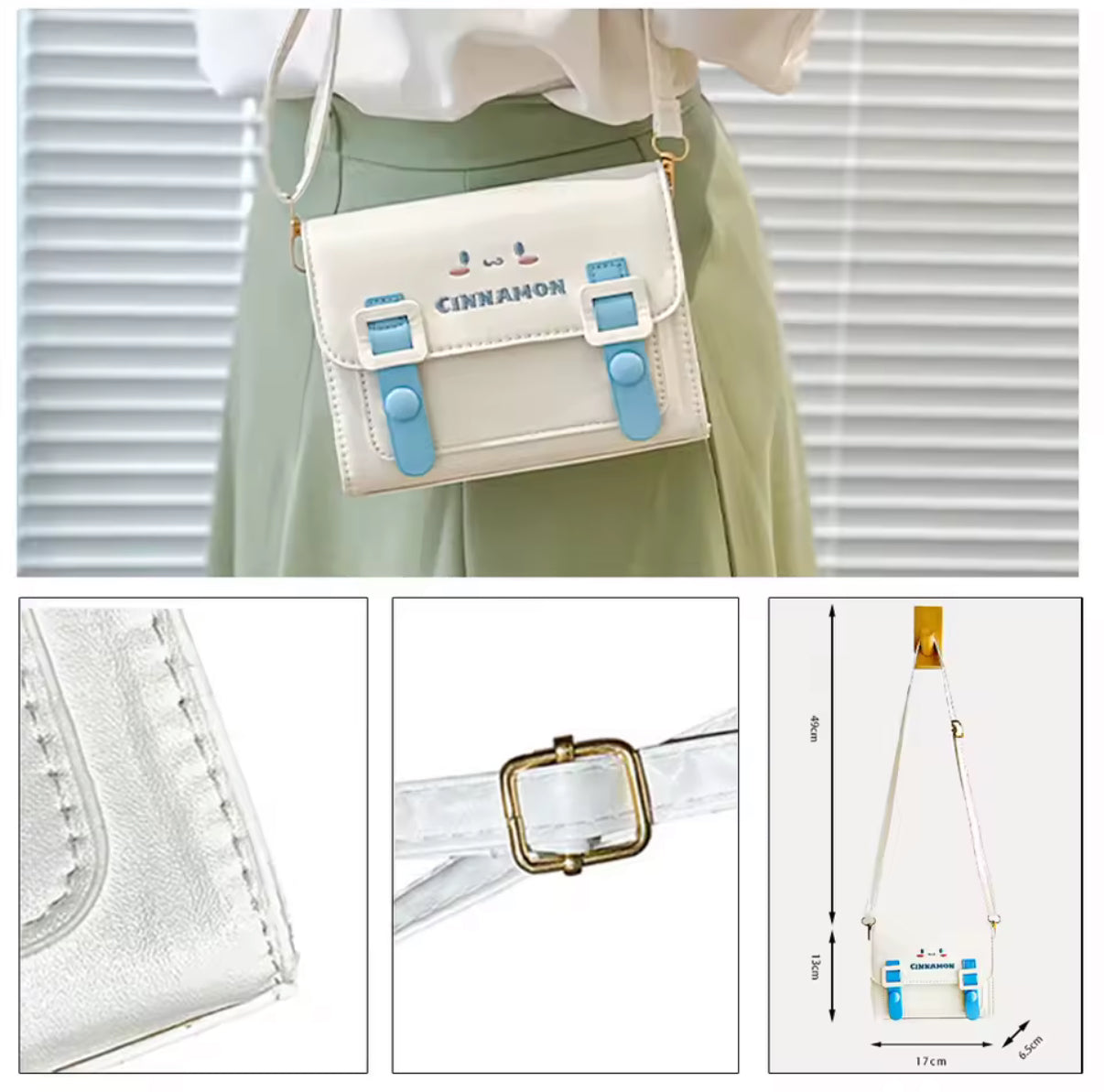 Sanrio PU Handbag HelloKitty, My Melody, Kuromi & Cinnamoroll Cartoon Crossbody Bag - Outdoor Bag - Kawaii Shoulder Square Bag - Lovely Birthday / Christmas Gift*