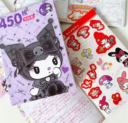 450Pcs Sanrio Hello Kitty Sticker Book, My Melody, Kuromi, Cinnamoroll & Pochacco Cartoon Sticker Book- Decoration Stickers For Girls Gifts - Perfect Gift For Christmas/ Birthday**