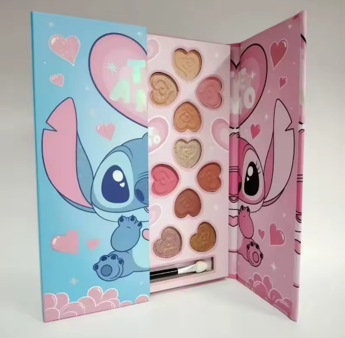 Stitch / Angel 20 Colour Eye Shadow Palette Box Gift Set - Kawaii Cartoon Matte Pearly Glitter Waterproof Lasting Eyeshadow Set For Girls - Perfect Gift**