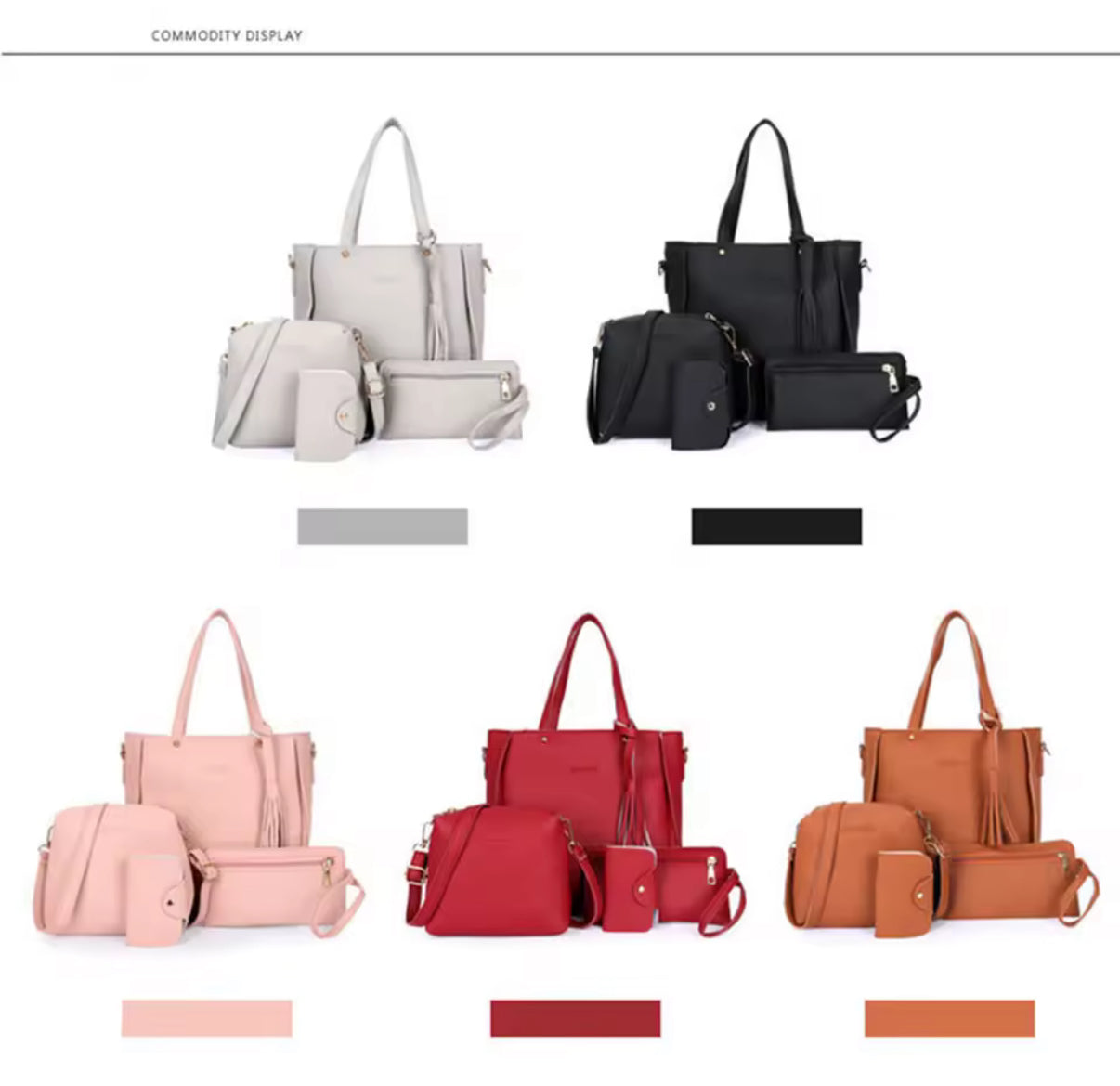 4 Piece - Women's Bags Designer New Tassel Pu Leather Shoulder Bag Crossbody Bag Purses And Handbags Set 4
Pieces Bags Female Travel Tote - Available In 3 Colours - Perfect Birthday / Christmas Gift