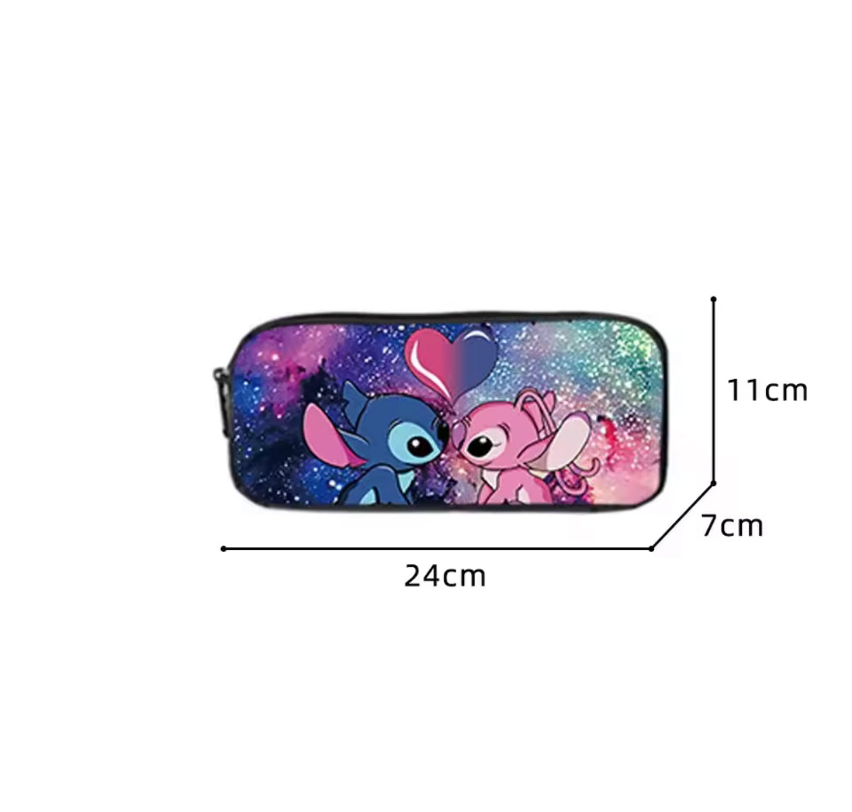 Disney 3Pcs/Set Stitch Black Backpack for Boys & Girls - Children Rucksack, Lunch Bag & Pen/Storage Bag - Kids Birthday/Christmas Gift - Casual School/Travel Bag
