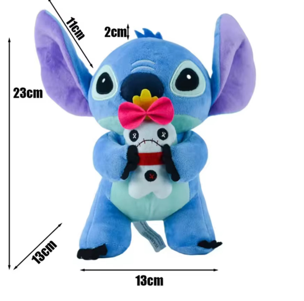 Disney 25cm Blue, Pink Stitch / Angel Holding Crump Stuffed Plush Models Cartoon Stuffed Plush Dolls Anime Plush Baby Toys Kawaii Kids Birthday / Christmas Gift