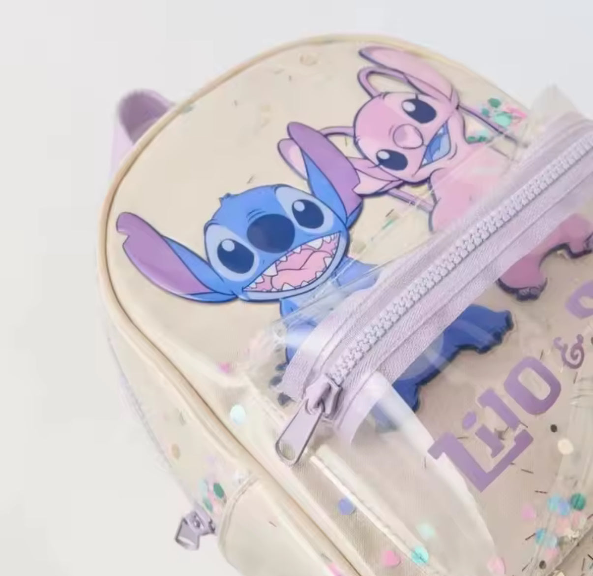 Disney Stitch Cartoon Sequined Back Fashionable and Versatile Trendy School / Nursery Bag for Girls - Mini Backpack - Perfect Birthday / Christmas Gift