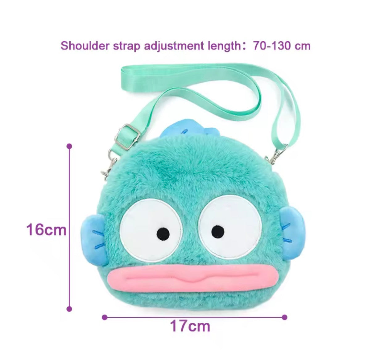 Sanrio Hangyodon Crossbody Bag Children Toys Plush Coin Purses Fashion Bag