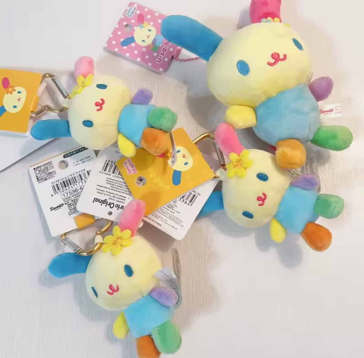 Sanrio 8cm Usahana Cartoon Plush Doll Keychain Kawaii - Stuffed Toy for School Bag - Pendant Gift - 2 Different Designs