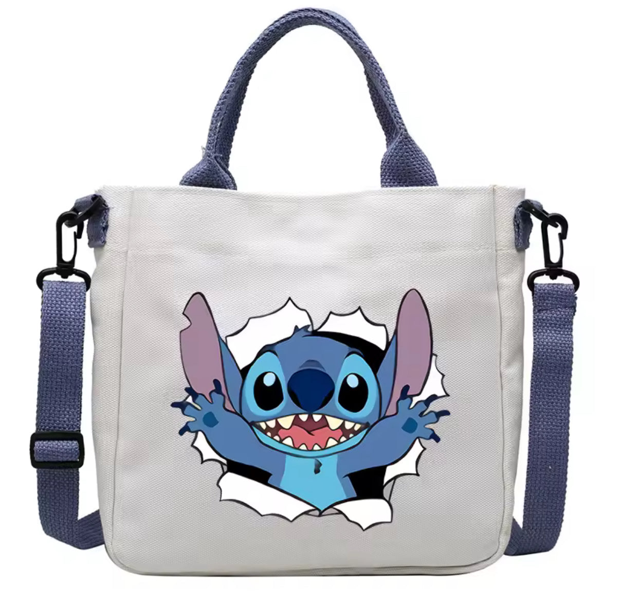 Disney Stitch Anime Peripheral Canvas Bag Student Shoulder Bag Crossbody Bag Detachable Shoulder Strap Handbag Tote Bag - Perfect Christmas / Birthday Gift