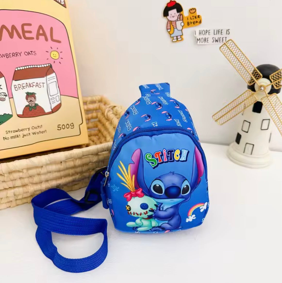 Disney Stitch Chest Bag - Cute Mini Outdoor School / Travel Shoulder Bag For Boys &
Girls - Children’s Zipper Waist Bag Kawaii Gift - Available in 13
Different Colours & Designs