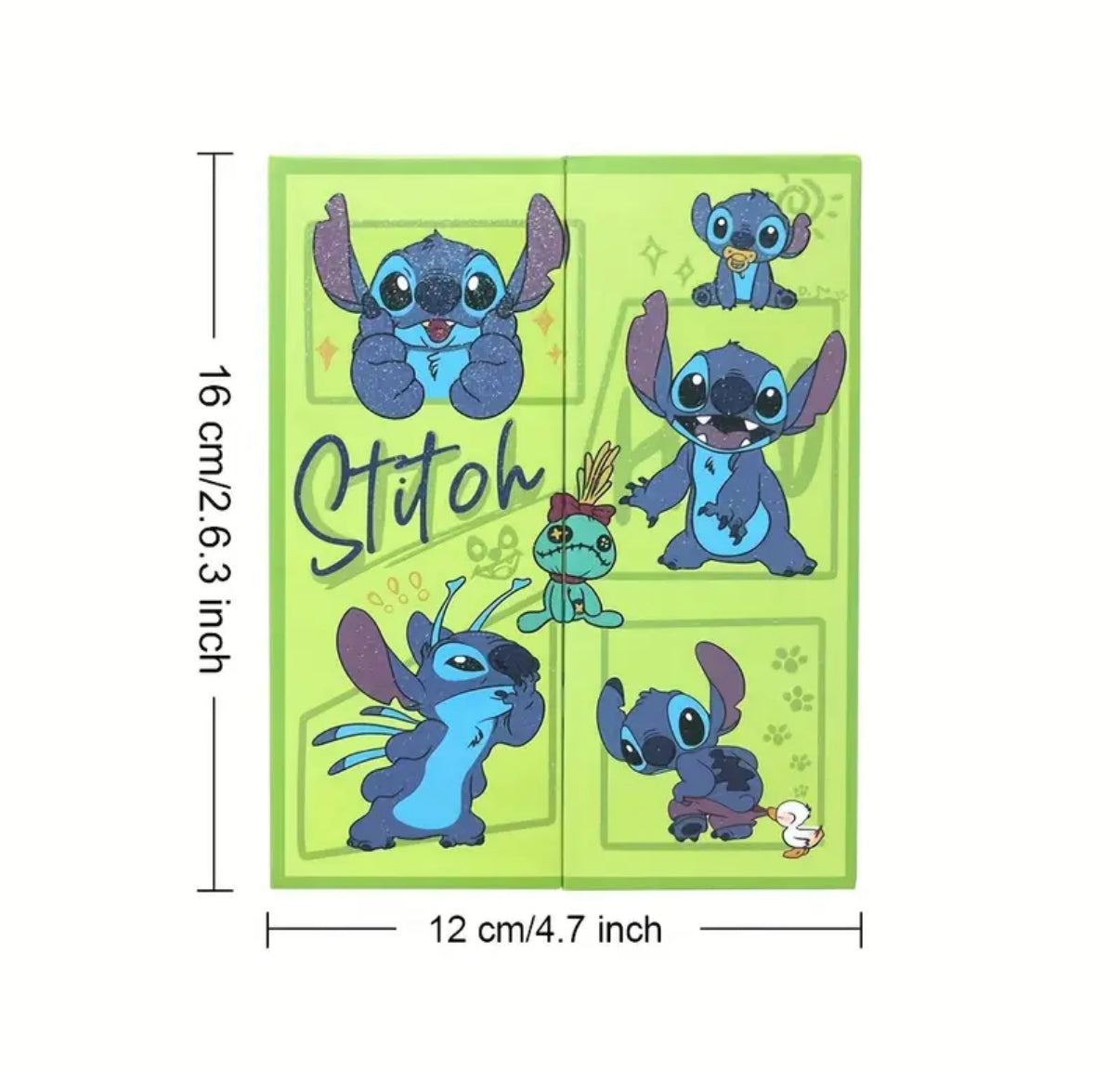 Stitch Eyeshadow Palette 15 Colours with Brush, Nude Earth Tone Brown, Waterproof Long Lasting Matte Highlighter Duochrome, Cute Lilo and Stitch Anime Style Makeup, Portable for Travel, Ideal Gift for a Girl**