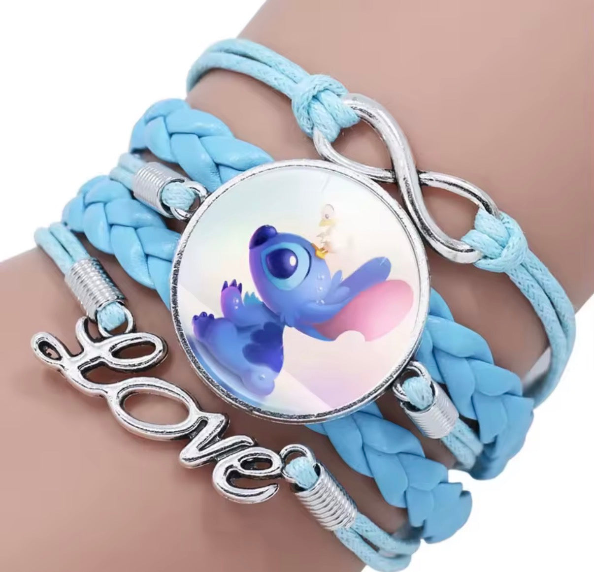 Disney Lilo & Stitch - Handmade Pendant Double Rope Bracelet - Girl Cartoon Telescopic Bracelet - Perfect Kids Birthday / Christmas Gift - Many Different Designs & Colours
