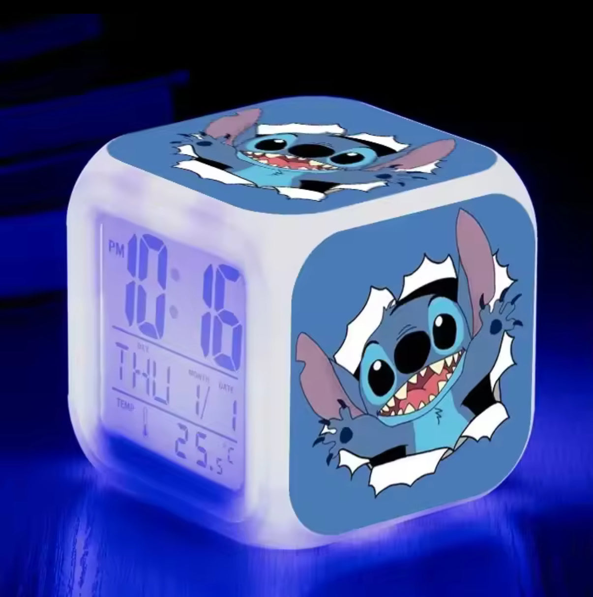 Disney Stitch Alarm Clock For Kids With 7 Colour Changing LED
Night Light Digital Display Funny Cartoon Gift For Children
- Anime & Cartoon - Perfect Birthday / Christmas Gift