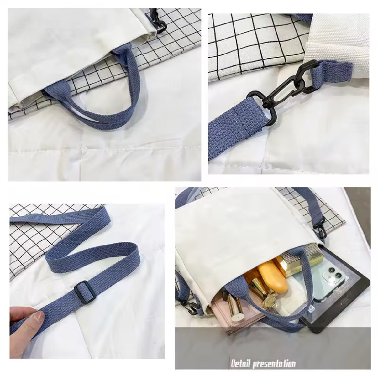 Disney Stitch Anime Peripheral Canvas Bag Student Shoulder Bag Crossbody Bag Detachable Shoulder Strap Handbag Tote Bag - Perfect Christmas / Birthday Gift
