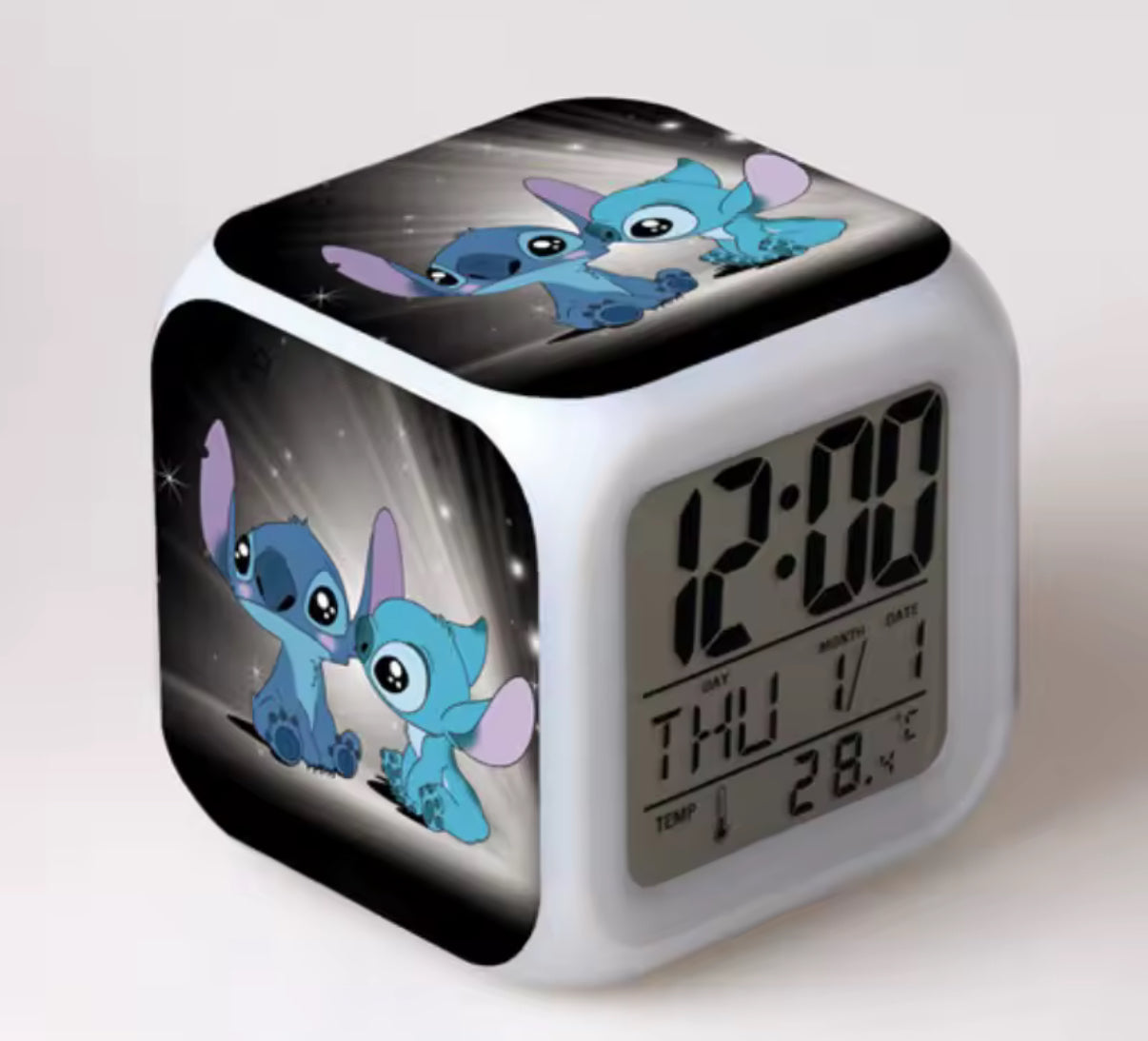 Disney Stitch Alarm Clock For Kids With 7 Colour Changing LED
Night Light Digital Display Funny Cartoon Gift For Children
- Anime & Cartoon - Perfect Birthday / Christmas Gift