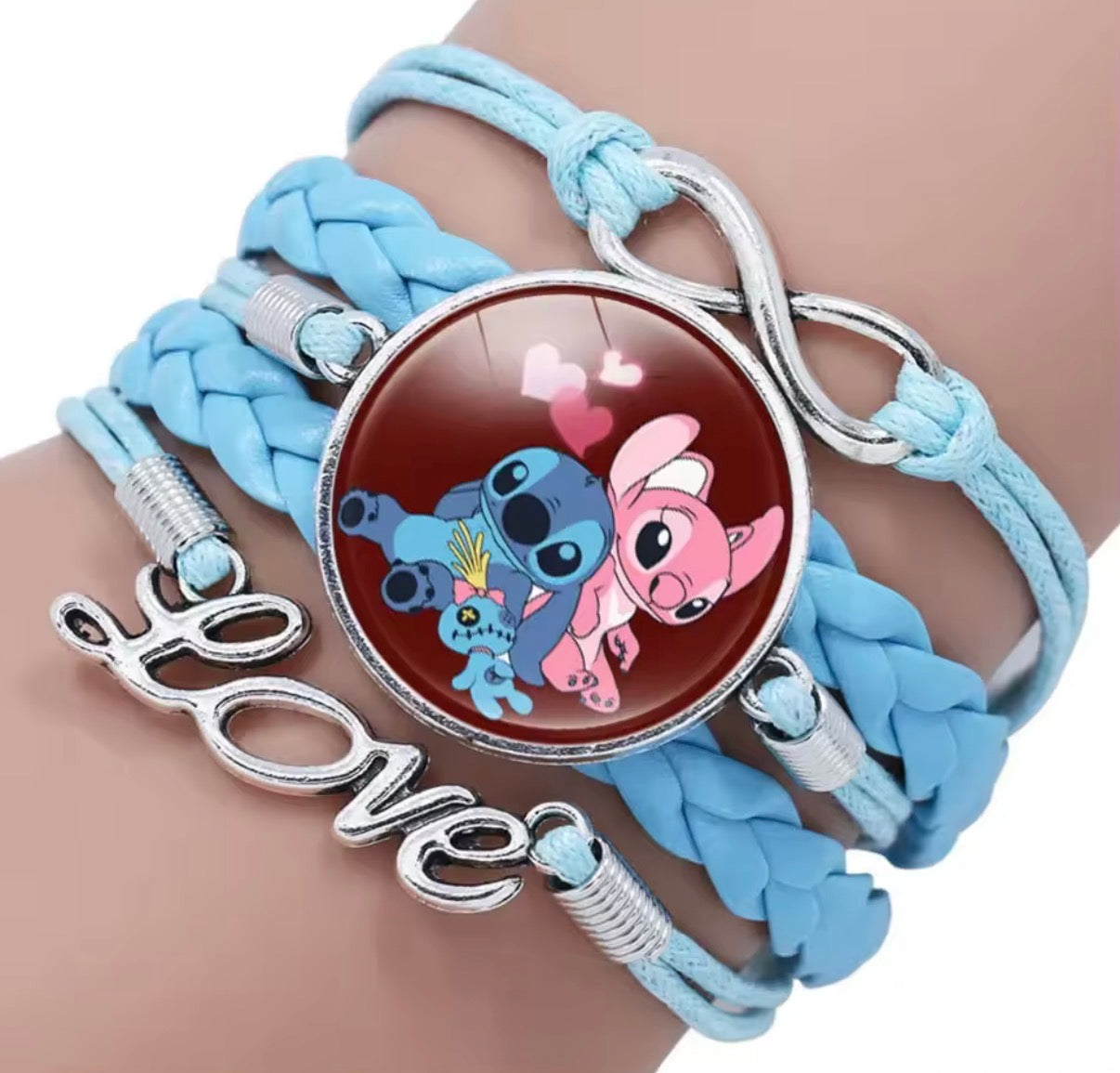 Disney Lilo & Stitch - Handmade Pendant Double Rope Bracelet - Girl Cartoon Telescopic Bracelet - Perfect Kids Birthday / Christmas Gift - Many Different Designs & Colours