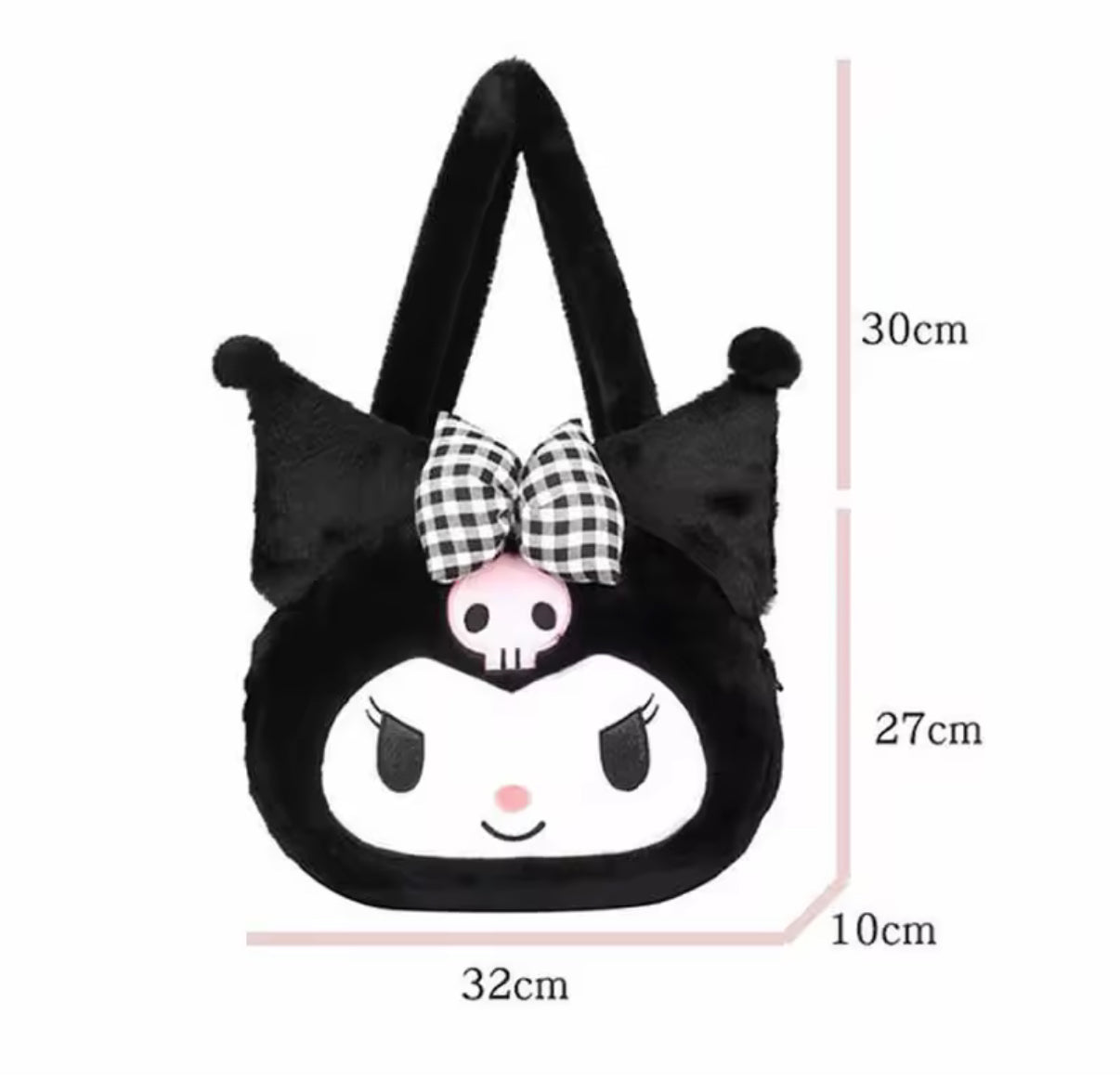 Cute Sanrio Kuromi Plush Bag Large Handbag Cinnamoroll Kawaii My Melody Backpack Shoulder Bag Tote Girl Makeup Plushie Gift bag
