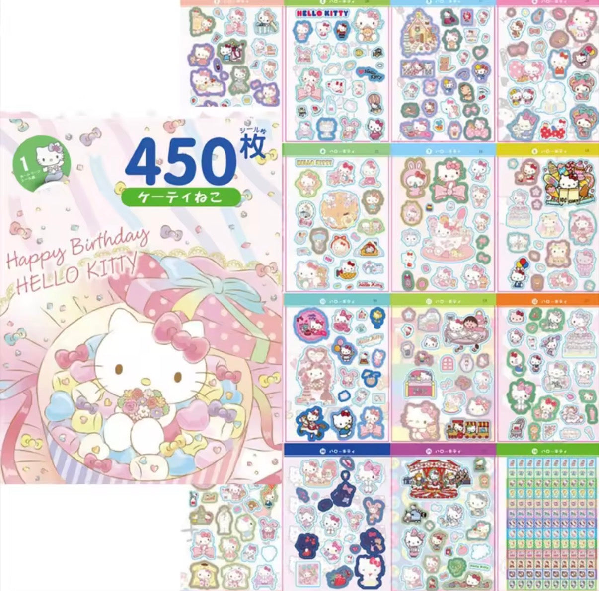 450Pcs Sanrio Hello Kitty Sticker Book, My Melody, Kuromi, Cinnamoroll & Pochacco Cartoon Sticker Book- Decoration Stickers For Girls Gifts - Perfect Gift For Christmas/ Birthday**