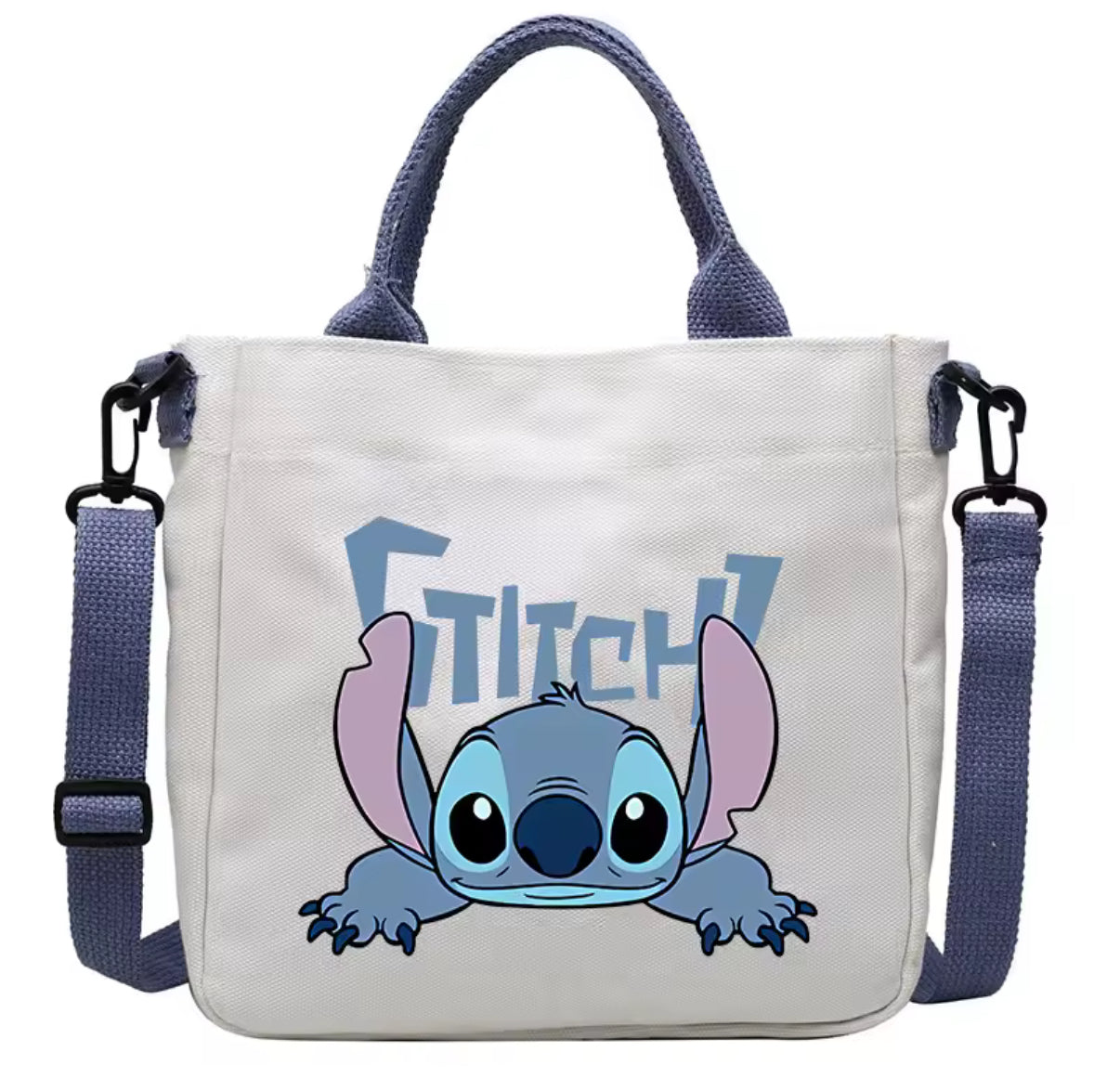 Disney Stitch Anime Peripheral Canvas Bag Student Shoulder Bag Crossbody Bag Detachable Shoulder Strap Handbag Tote Bag - Perfect Christmas / Birthday Gift
