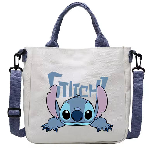 Disney Stitch Anime Peripheral Canvas Bag Student Shoulder Bag Crossbody Bag Detachable Shoulder Strap Handbag Tote Bag - Perfect Christmas / Birthday Gift