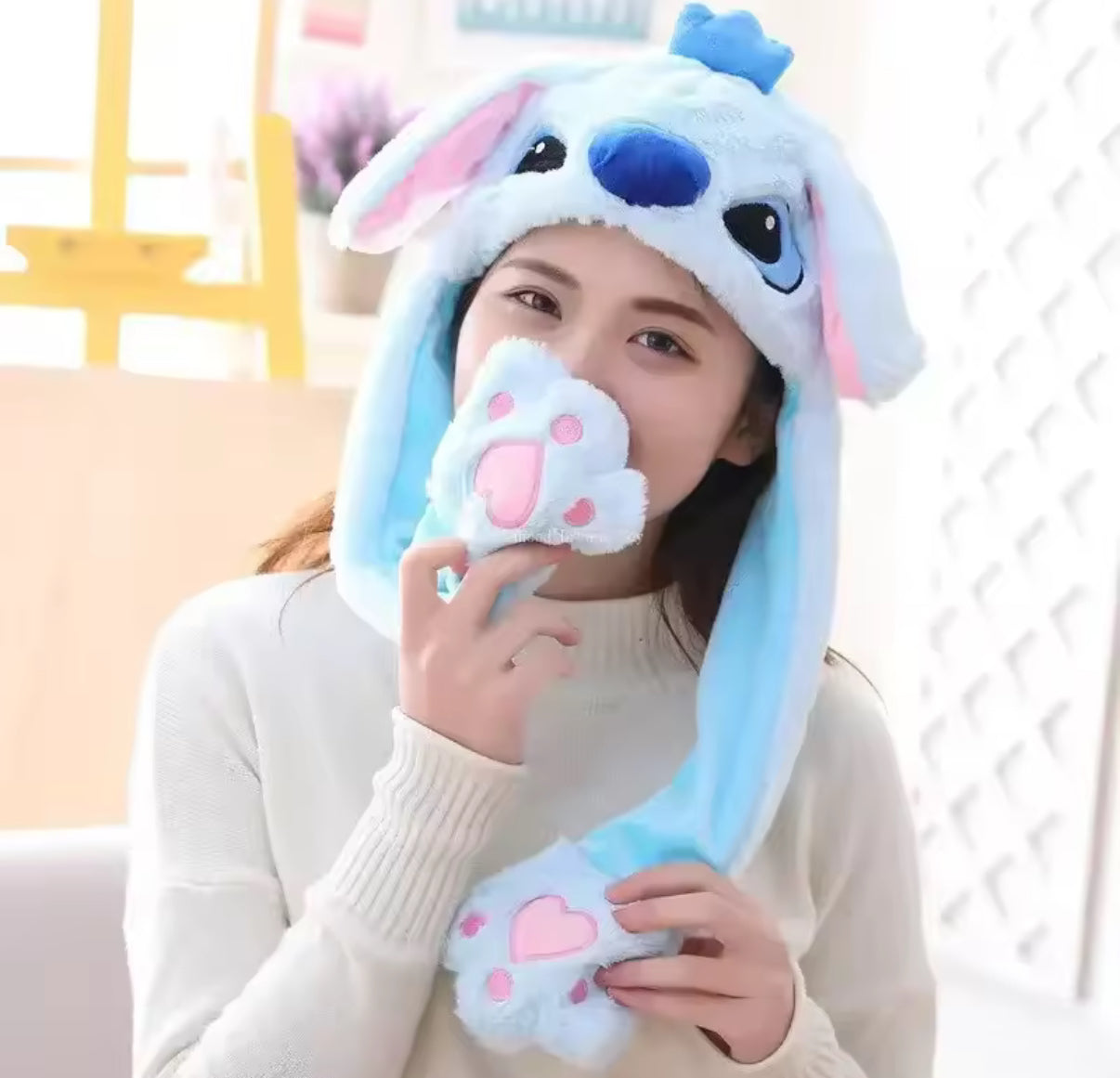 Disney Anime Stitch Plush Bunny Ears Hat Cartoon Cute Stitch
Children Girls Boys Ear Movable & LED Flashing Lights Autumn Winter Warm Hats
- Kids Birthday / Christmas Gift