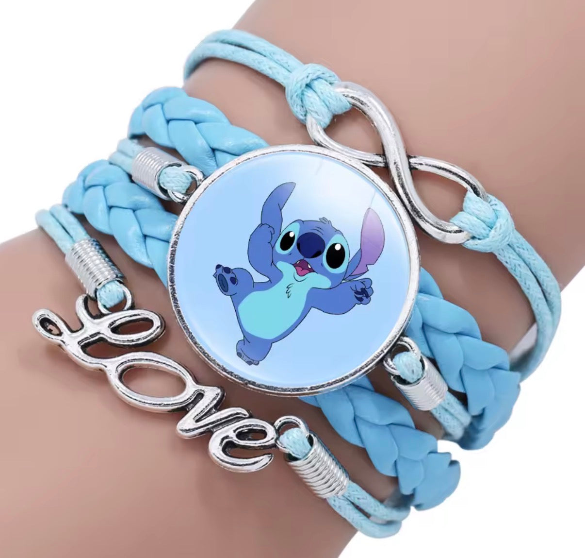 Disney Lilo & Stitch - Handmade Pendant Double Rope Bracelet - Girl Cartoon Telescopic Bracelet - Perfect Kids Birthday / Christmas Gift - Many Different Designs & Colours