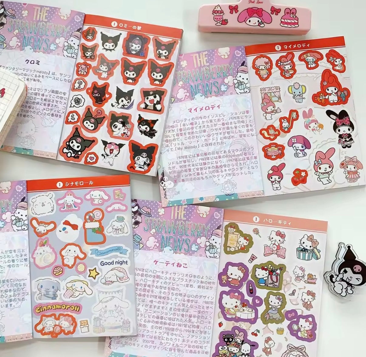 450Pcs Sanrio Hello Kitty Sticker Book, My Melody, Kuromi, Cinnamoroll & Pochacco Cartoon Sticker Book- Decoration Stickers For Girls Gifts - Perfect Gift For Christmas/ Birthday**