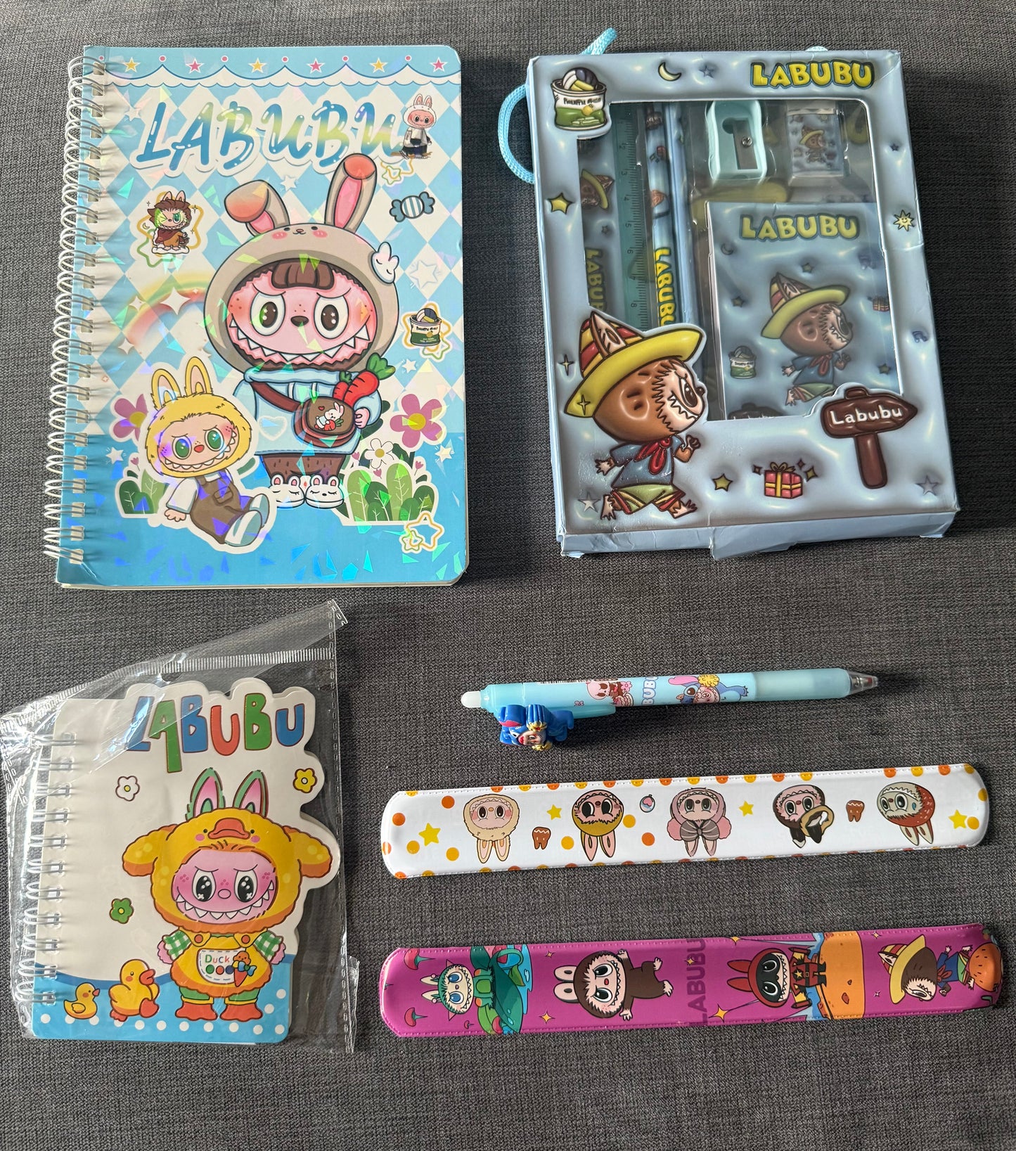 Labubu 5 & 6 Piece Stationery Set - Mixed Sets - Kawaii / Anime / Cartoon - Back To School / Office - Great Sets For Kids - Christmas Stocking Filler - Birthday Gift**