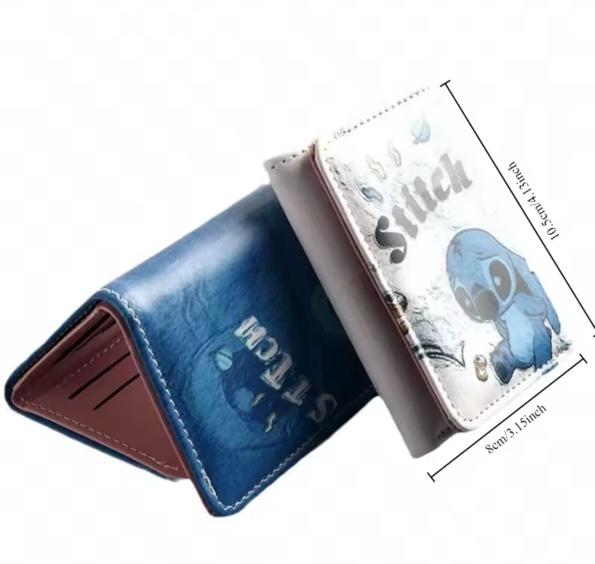 Stitch Short Trifold Wallet, Exquisite, Compact, Practical, Multifunctional Coin Mini Purse Card Holder - Cartoon /
Anime - Perfect For Kids or Adults - Great Gift Idea