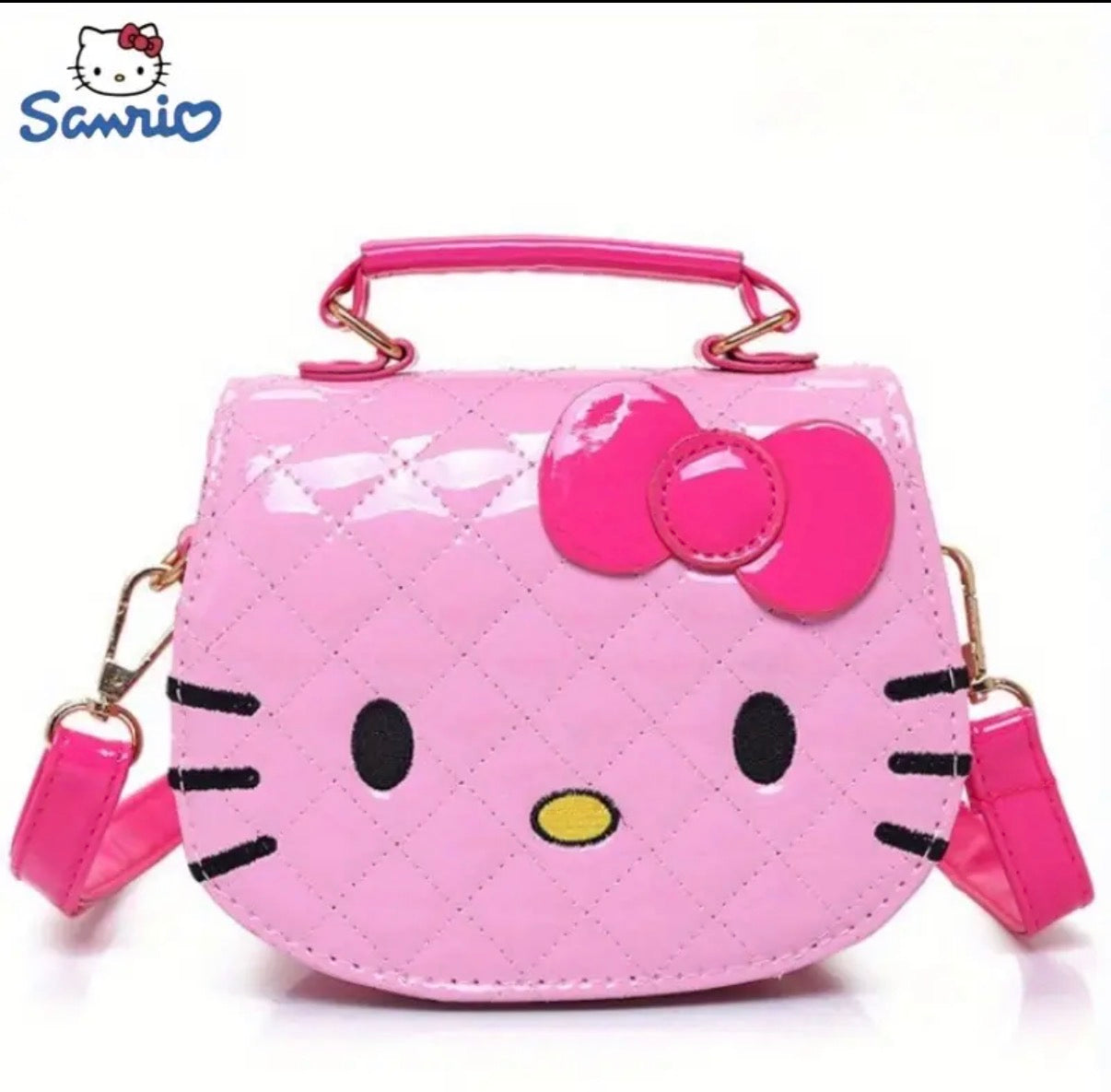 Sanrio for hello kitty Crossbody Bag - Cute Cartoon Waterproof Messenger for Boys & Girls, Adjustable Strap, Pink with Bow Design, Perfect for School, Travel & Daily Use, Cute Crossbody Bag, Gift for Girls, Playful Design, Secure Zipper Closure**
