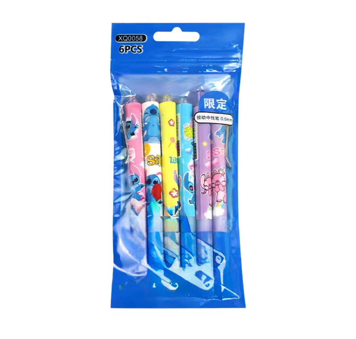 6 Piece Pen Set - Kawaii Stitch Press Gel Pens 0.5mm Black
Ink Signature Pen - School Office Supplies Kids Writing - Stationery - Back To School - Cute Gift For Birthday /
Christmas