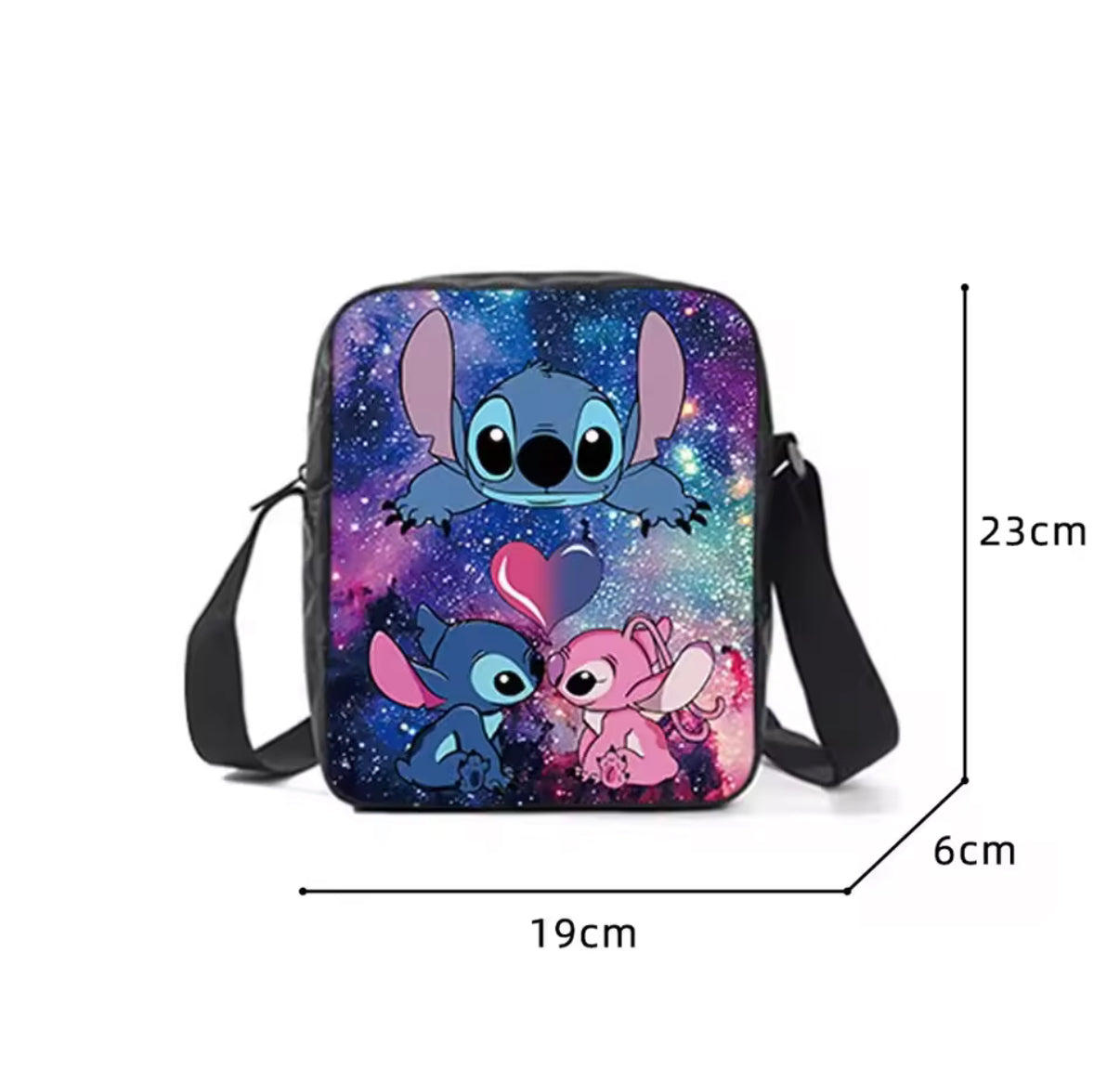 Disney 3Pcs/Set Stitch Black Backpack for Boys & Girls - Children Rucksack, Lunch Bag & Pen/Storage Bag - Kids Birthday/Christmas Gift - Casual School/Travel Bag