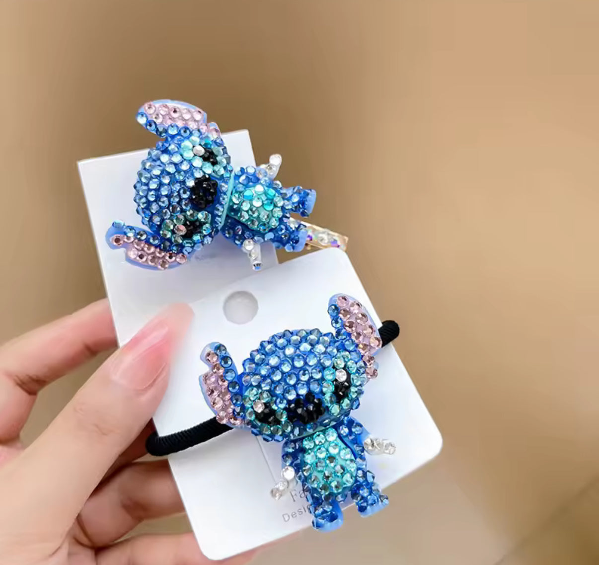 Disney Stitch Anime - Handmade Cartoon Figure Toys Children Kawaii Stitch Sparkly Stone Effect Hair Band, Hair Clip, Accessories, Perfect Girls Birthday / Christmas Gift*