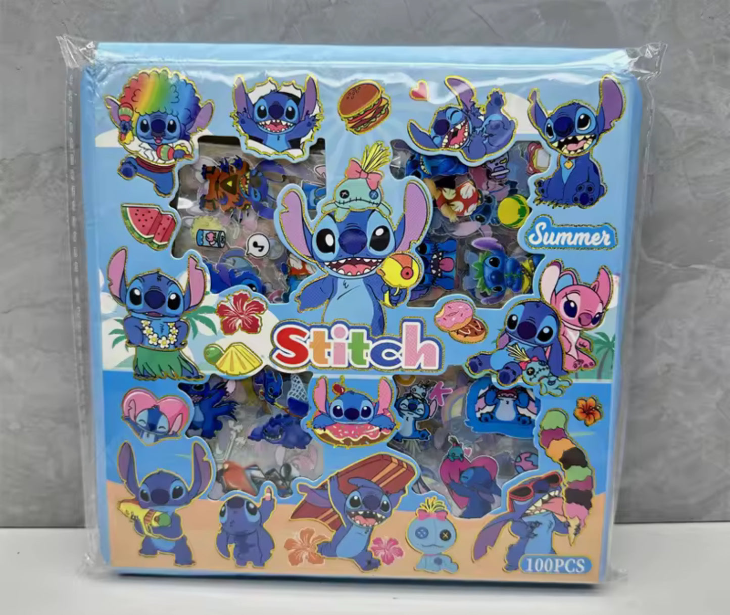 Disney Stitch Anime Cartoon Non-Repeating 100-Piece Sticker Set - Stitch Waterproof Stationery Sticker Gift Box - Perfect
Birthday / Christmas Present