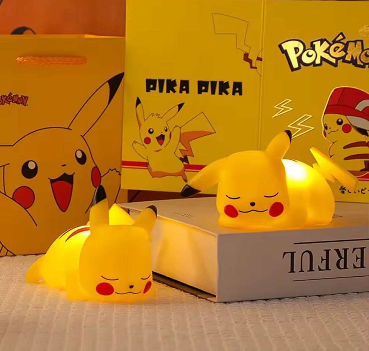 Pokemon Pikachu Night Light Glowing Children Toy Pokemon Pikachu Cute Bedside Lamp Children's Birthday Christmas
Present**