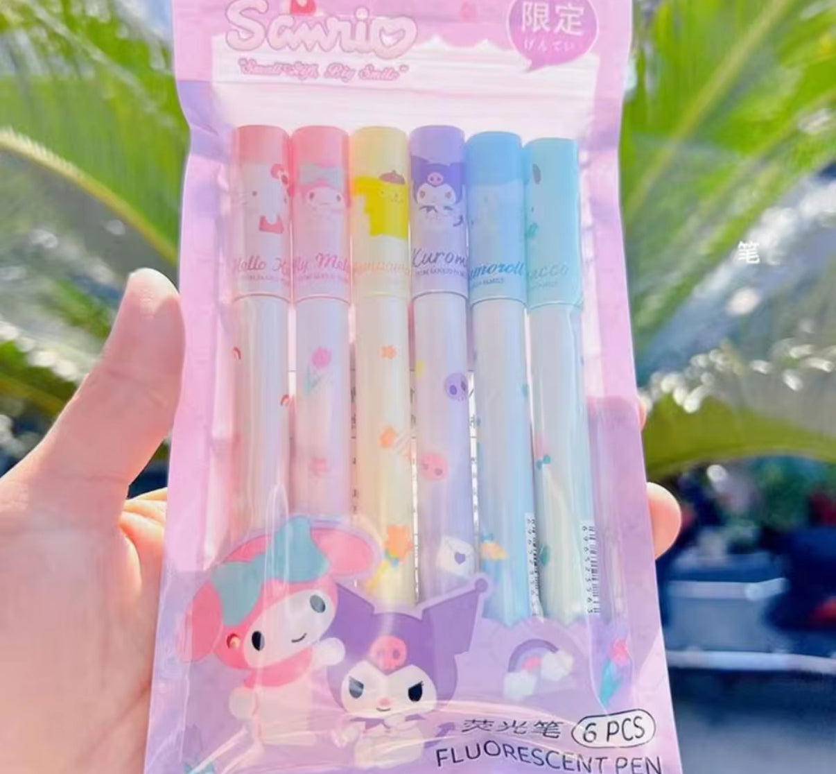 6Pcs Sanrio Highlighter Pen Set Kawaii, Hello Kitty, Kuromi, My Melody & Cinnamoroll Art Fluorescent Markers Pens School Office Stationery - Perfect Gift Idea**