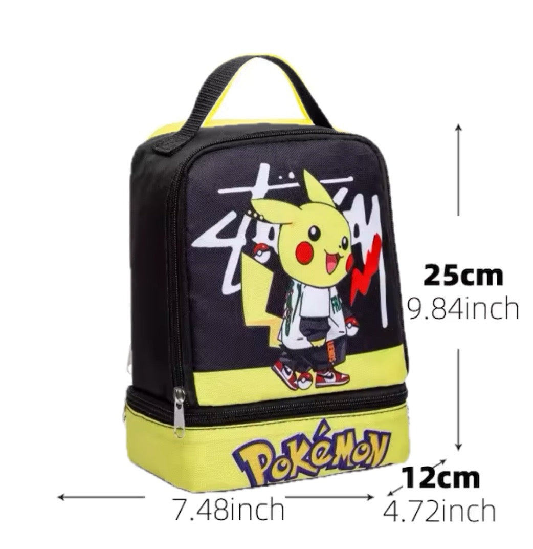 Pikachu Pokémon Insulated Lunch Bag, Portable Lunch Box Storage Bag, Foldable Insulated Cooler Handbag, Perfect For Office School Picnic - Birthday / Christmas Gift