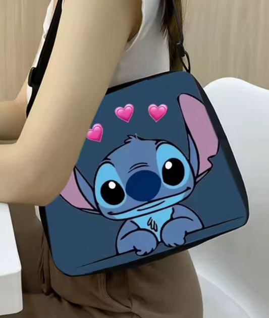 Disney Stitch Girls Handbag Anime Figure Leisure Underarm Bag for Girls 20X24Cm Shoulder Bags Cartoon Kawaii Travel Bag Cartoon Character