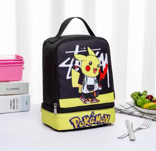 Pikachu Pokémon Insulated Lunch Bag, Portable Lunch Box Storage Bag, Foldable Insulated Cooler Handbag, Perfect For Office School Picnic - Birthday / Christmas Gift