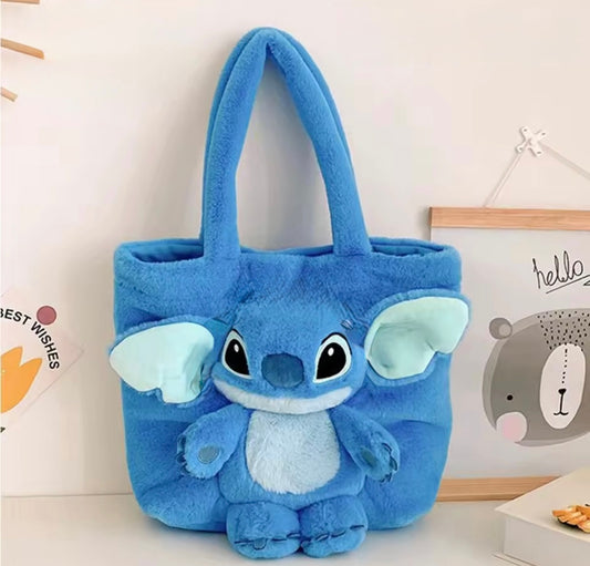 Stitch Cartoon Plush Handbag Casual All-match Crossbody
Bag Portable Anime Satchel Tote Fashion Bag - School / Travel - Kawaii - Perfect Christmas / Birthday Gift -
35x28x12cm