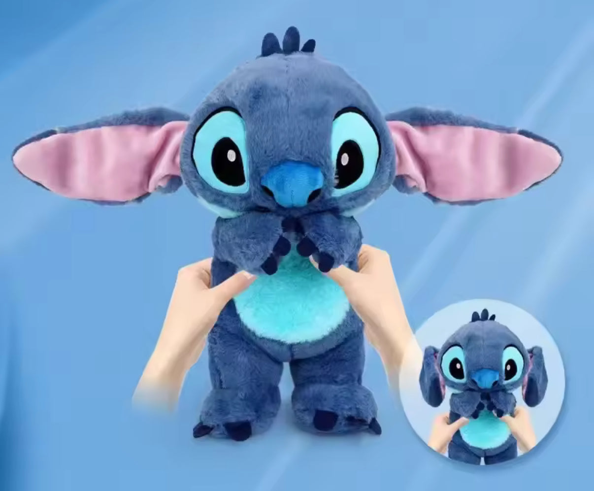 Disney 25cm Stitch Soothing Doll Children's Sleep Soothing Toy Soft Cute Pressing Ears Movable Stitch Doll Pinch Decompression Toy - Great Gift For Kids**