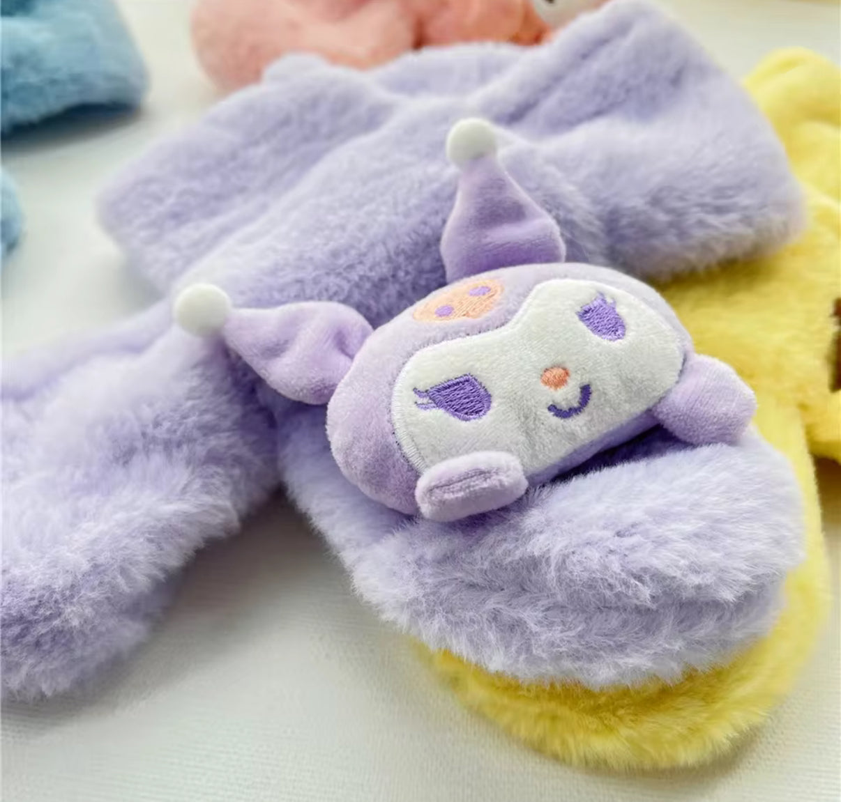 Sanrio Plush Scarf Anime Cartoon My Melody, Kuromi, Cinnamoroll, Pompompurin - Autumn/Winter Soft Warm Scarf - Girls Christmas Gifts