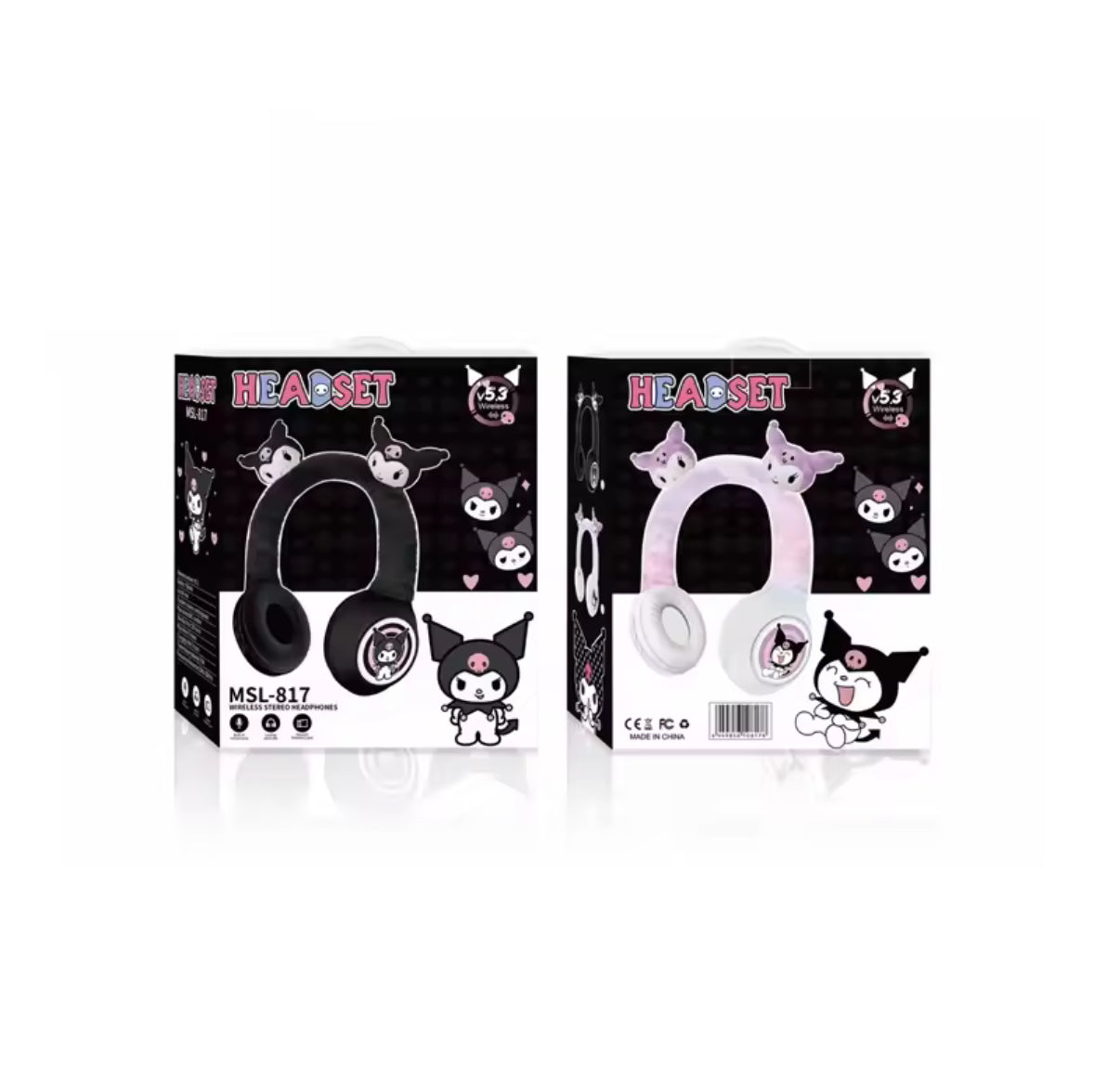 Sanrio Kuku Black / White Wireless Bluetooth
Headphones HIFI Stereo Plush Headphones with Microphone
Children's Gifts Anime Cartoon - Perfect Birthday / Christmas Gift**