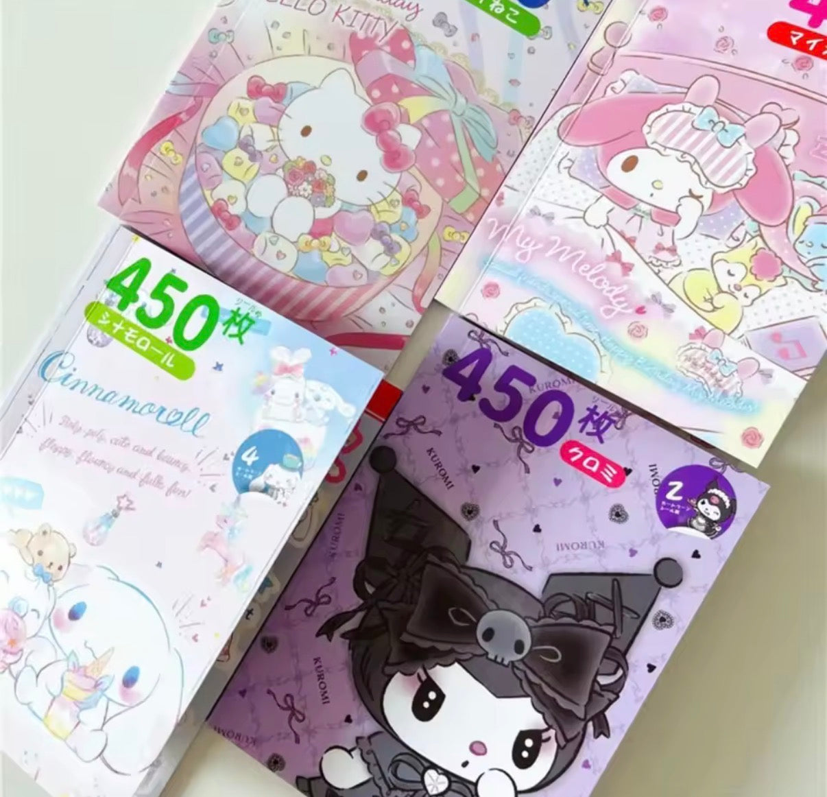 450Pcs Sanrio Hello Kitty Sticker Book, My Melody, Kuromi, Cinnamoroll & Pochacco Cartoon Sticker Book- Decoration Stickers For Girls Gifts - Perfect Gift For Christmas/ Birthday**