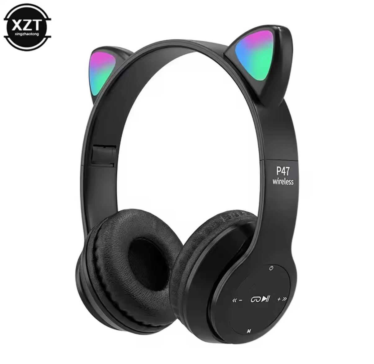 Black Wireless Bluetooth Headset Music / Gamer Cat LED Light Waterproof Noise Cancelling Wireless Headphones Bluetooth Earphones - Perfect
Birthday / Christmas Gift