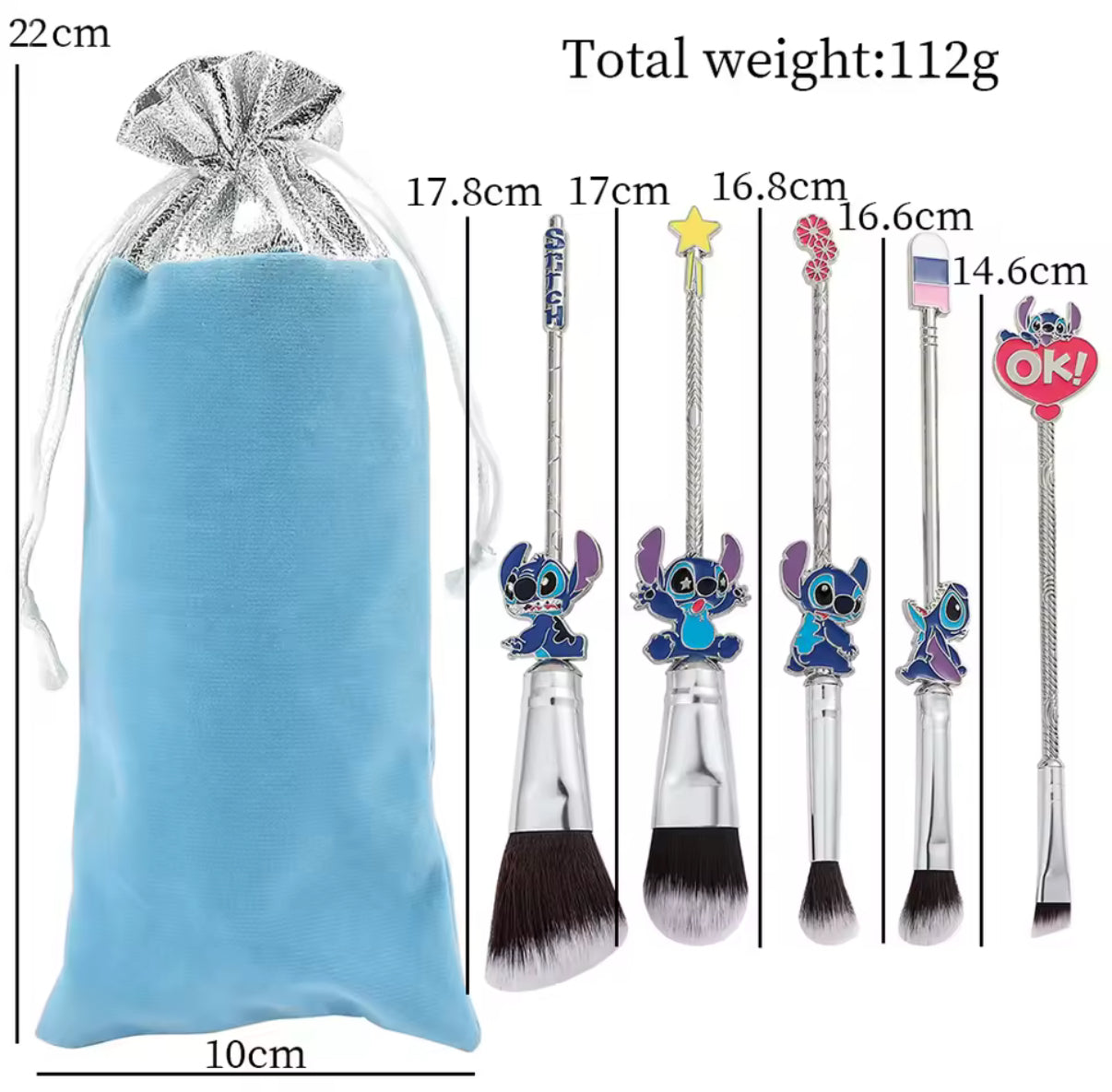 5pcs/set Stitch Anime / Cartoon Makeup Brushes Kawaii Stitch Model Cosmetics Brush for Women Eyeshadow
Concealer Lip Eye Brush - Perfect Birthday / Christmas Gift -
Pink & Blue