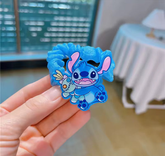 Disney Stitch - 2 Piece (1 Pair) Scrunchie/Bobble Set - Stitch / Angel ‌Lilo & Stitch‌ Element Hair Rope Cartoon Fun Daily Wear Gifts Hair Accessories