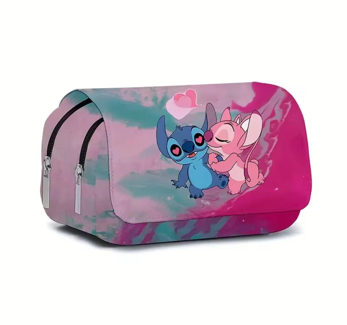 Disney Cartoon Stitch Children Pencil/Pen Bag - Stationery - Kawaii School Double Zipper Stationery Storage Bag - Perfect For School / Office