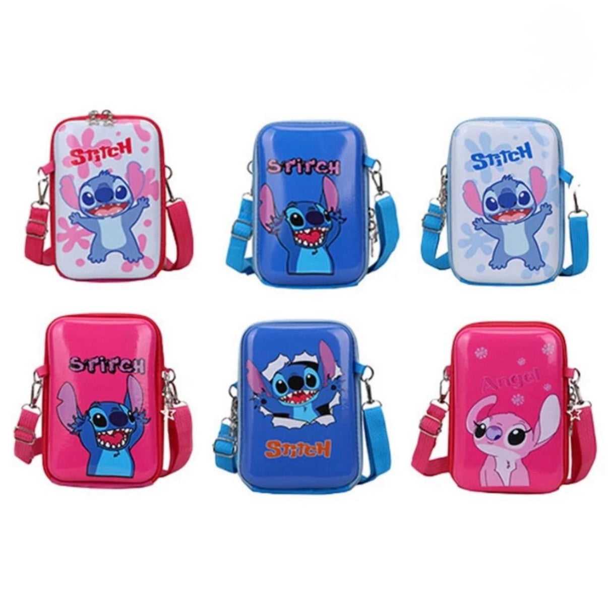 Disney Stitch / Angel Kids Bag Cartoon Diagonal Hard Shell Cross bag Fashion
Accessory For Boys & Girls - School / Travel Bag - Anime /
Kawaii - 6 Different Designs