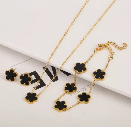 Flower Pendant Link Clover Bracelet for Women / Girls - Gold Coloured Trendy Family Jewellery Mother's Day Gift for Mum
- Different Colours Available - Perfect Birthday / Christmas
Gift