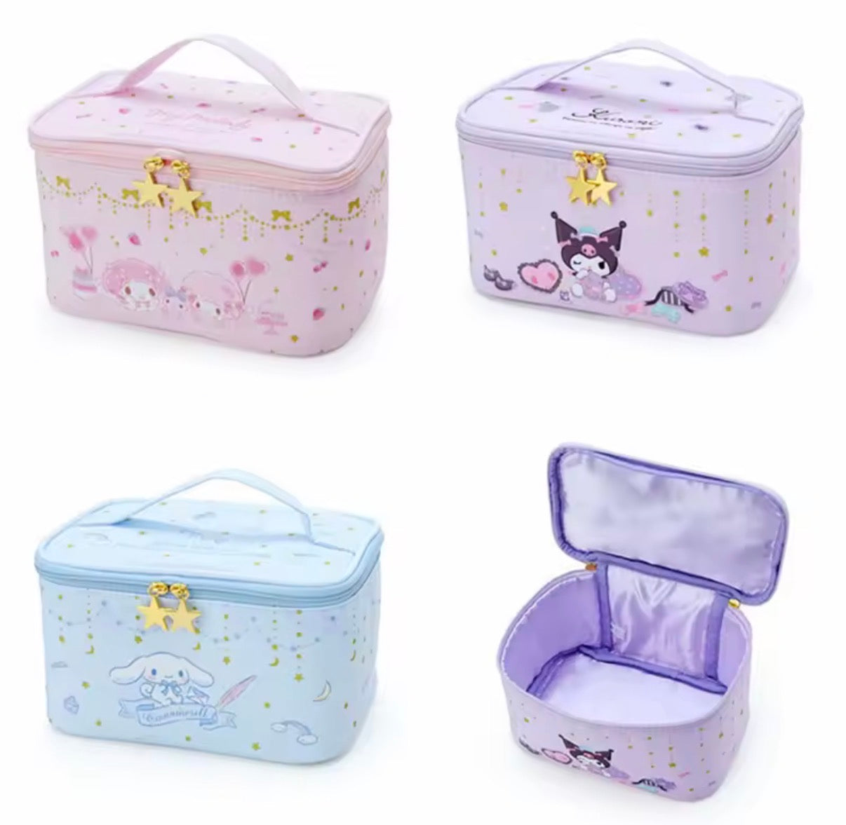 Sanrio Kuromi, My Melody & Cinnamoroll Women’s / Girls Cosmetic Bag Cartoon Anime Makeup Bag Waterproof Travel Toiletry Storage Bag Beauty Case Girl Gift