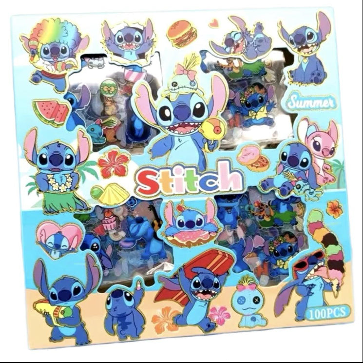 Disney Stitch Anime Cartoon Non-Repeating 100-Piece Sticker Set - Stitch Waterproof Stationery Sticker Gift Box - Perfect
Birthday / Christmas Present